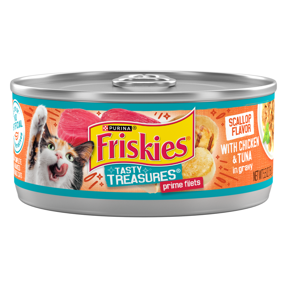 Friskies Tasty Treasures Gravy Chicken, Tuna & Scallop Wet Cat Food