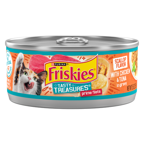 Purina Friskies Tasty Treasures Gravy Chicken Tuna and Scallop Wet Cat Food