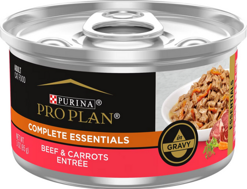 Purina Pro Plan Savor Adult Beef Entree in Gravy with Carrots Canned Cat Food