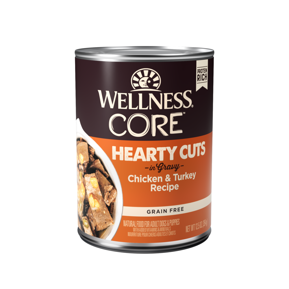 Wellness CORE Natural Grain Free Hearty Cuts Chicken and Turkey Canned Dog Food