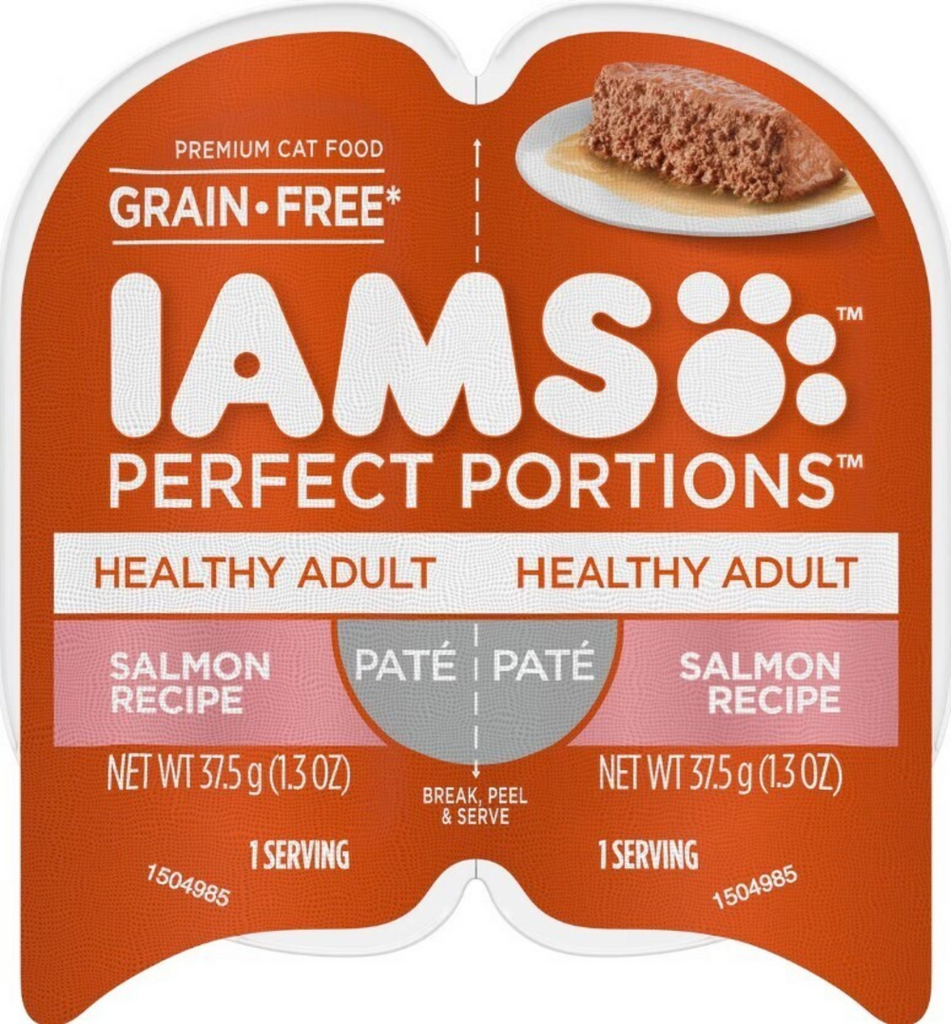 Iams Perfect Portions Healthy Adult Salmon Pate Wet Cat Food Tray