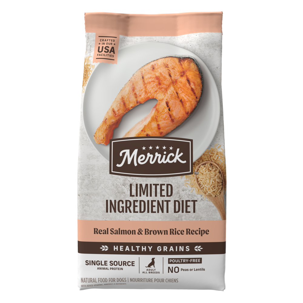 Merrick Limited Ingredient Diet Dry Dog Food Real Salmon & Brown Rice Recipe with Healthy Grains