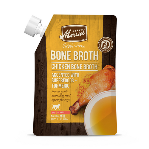 Merrick Grain Free Chicken Bone Broth Wet Dog Food Topper