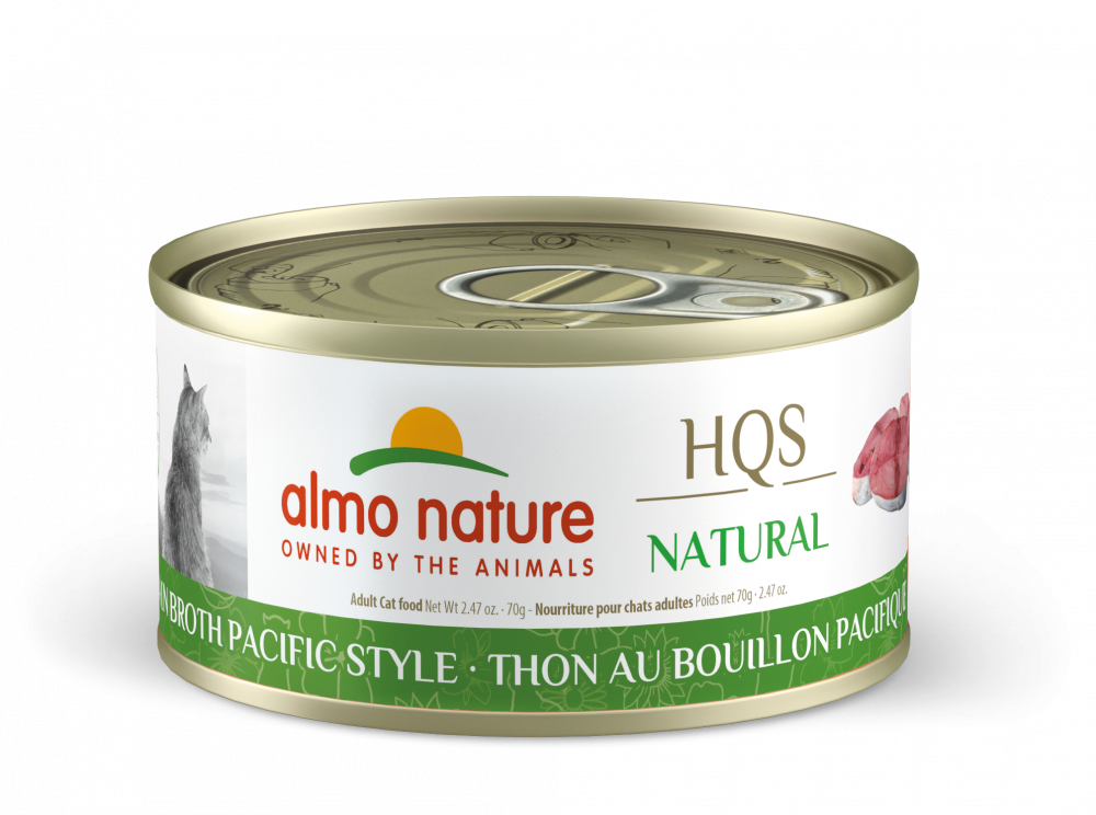 Almo Nature HQS Natural Cat Grain Free Additive Free Tuna In Broth Pacific Style Canned Cat Food