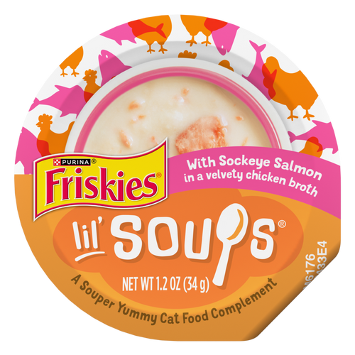 Friskies Natural Grain-Free Lil' Soups With Sockeye Salmon In Chicken Broth Cat Food Compliment