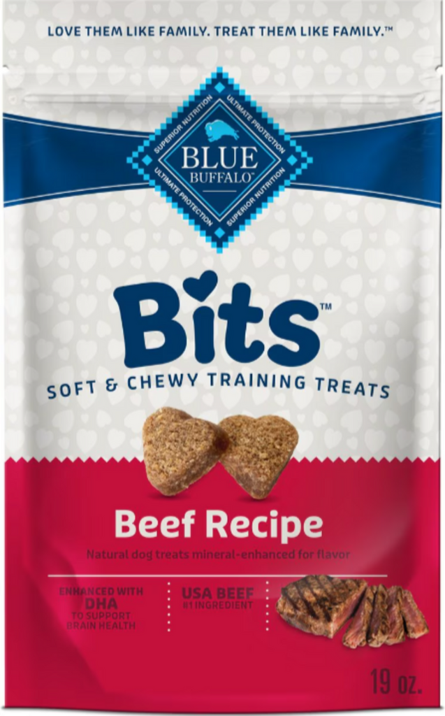 Blue Buffalo Bits Tender Beef Natural Soft Moist Training Dog Treats