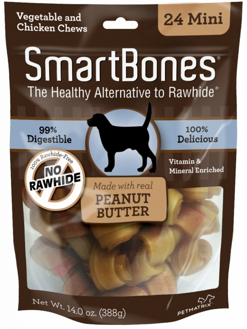 SmartBones Mini Peanut Butter Chew Bones Dog Treats