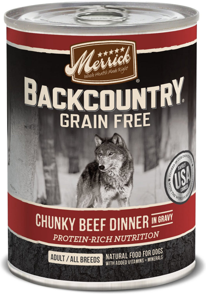 Merrick Backcountry Grain Free Chunky Beef Canned Dog Food