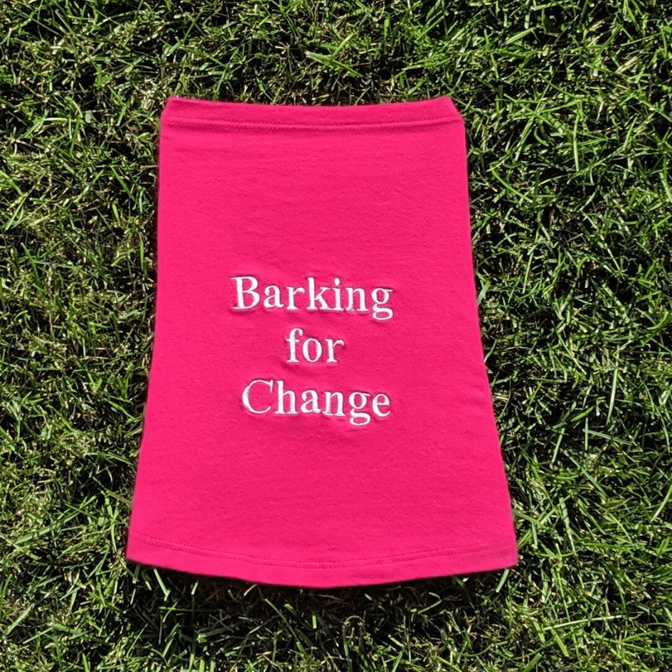 The Muttly Crew "Barking for Change" Hot Pink Dog/Cat Tank Top