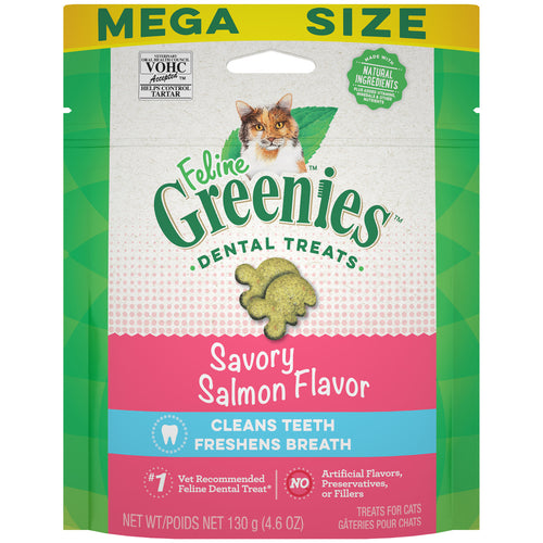 Feline Greenies Adult Natural Dental Care Savory Salmon Flavor Cat Treats