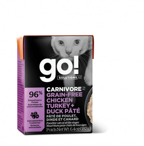 Petcurean Go! Carnivore Grain Free Chicken, Turkey & Duck Pate Wet Cat Food