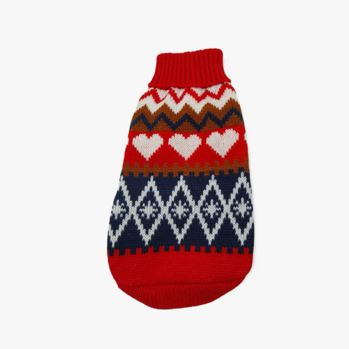 UKUSCAdoggie Red Heart Sweater